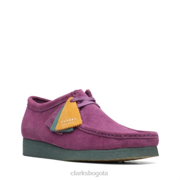 Clarks 0DX8L6633 clarks morado/verde wallabee morado/verde hombres verde púrpura