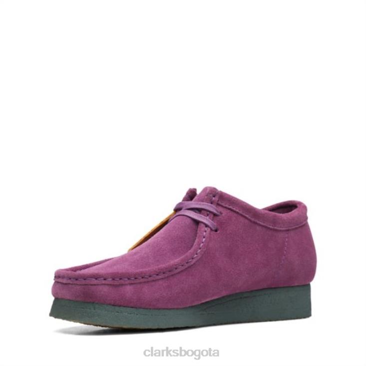 Clarks 0DX8L6633 clarks morado/verde wallabee morado/verde hombres verde púrpura