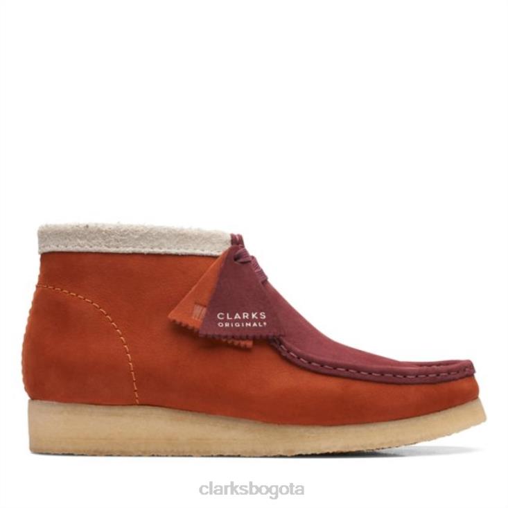 Clarks 0DX8L6634 Bota clarks wallabee combi naranja drk combi naranja drk hombres combi naranja oscuro