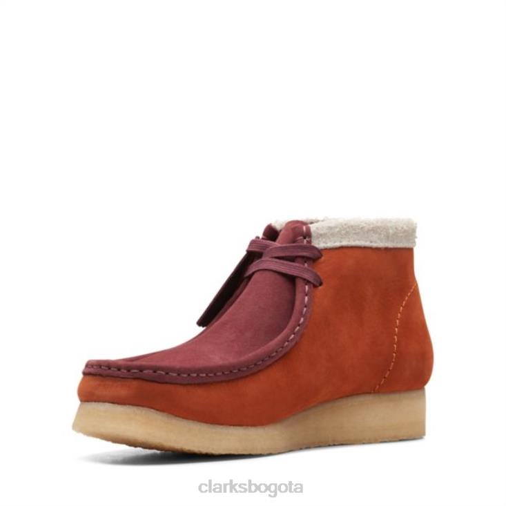 Clarks 0DX8L6634 Bota clarks wallabee combi naranja drk combi naranja drk hombres combi naranja oscuro