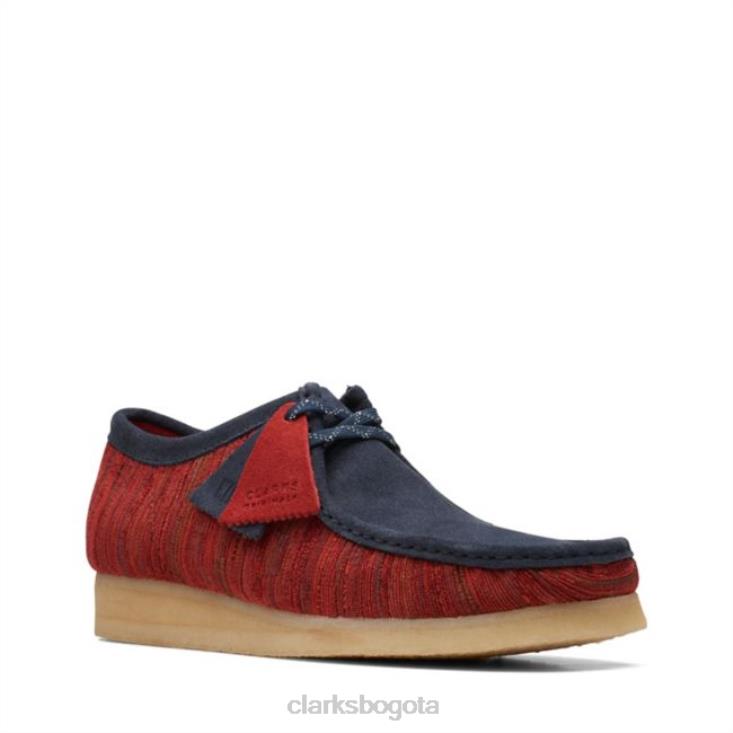 Clarks 0DX8L6638 wallabee tela roja tela roja clarks hombres tela roja