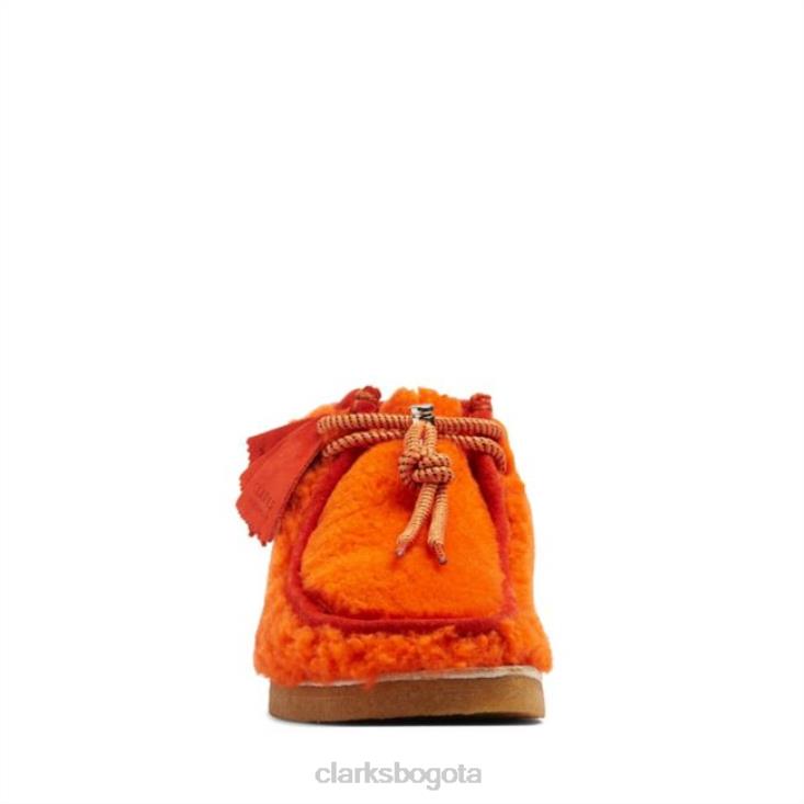 Clarks 0DX8L6644 bota wallabee de lana naranja clarks de lana naranja hombres lana naranja