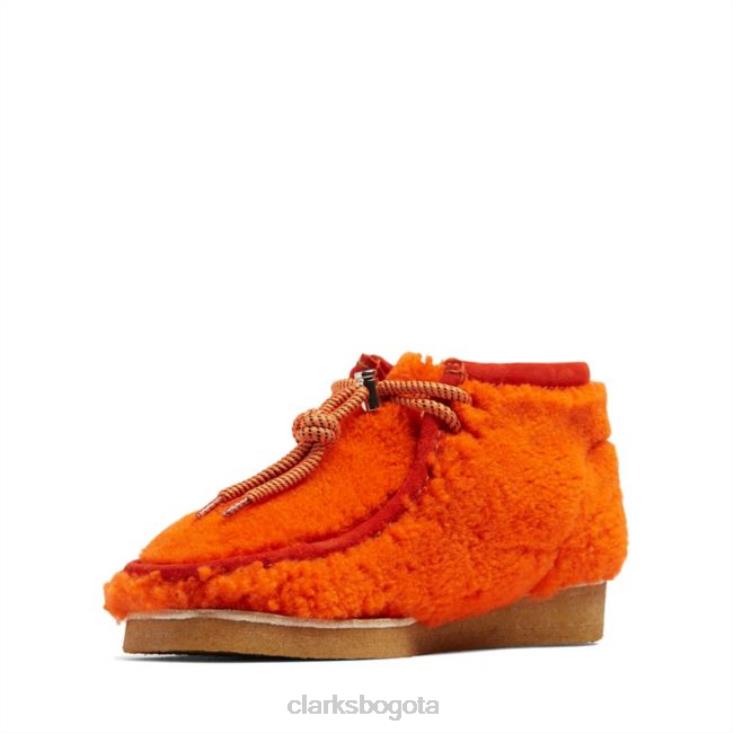 Clarks 0DX8L6644 bota wallabee de lana naranja clarks de lana naranja hombres lana naranja