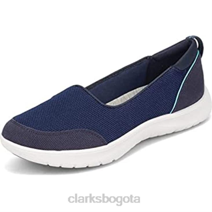 Clarks 0DX8L667 Zapatilla clarks adella blush de tela azul marino para mujer mujer textil azul marino