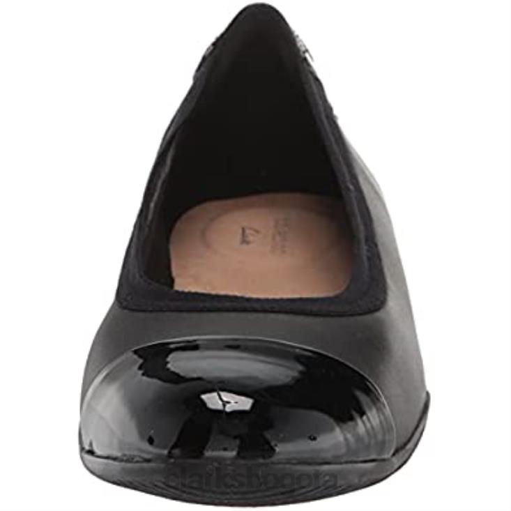 Clarks 0DX8L67 Bailarinas combi clarks mujer sara orquídea negro mujer combinación de cuero negro