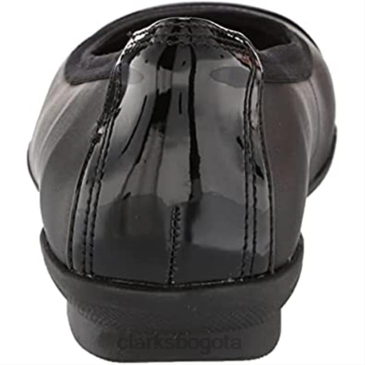 Clarks 0DX8L67 Bailarinas combi clarks mujer sara orquídea negro mujer combinación de cuero negro
