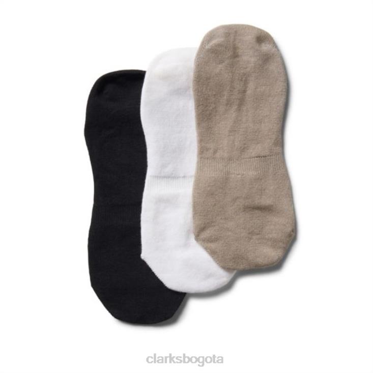 Clarks 0DX8L6708 multicolor paquete de 3 clarks no show bambú multicolor accesorios multicolor