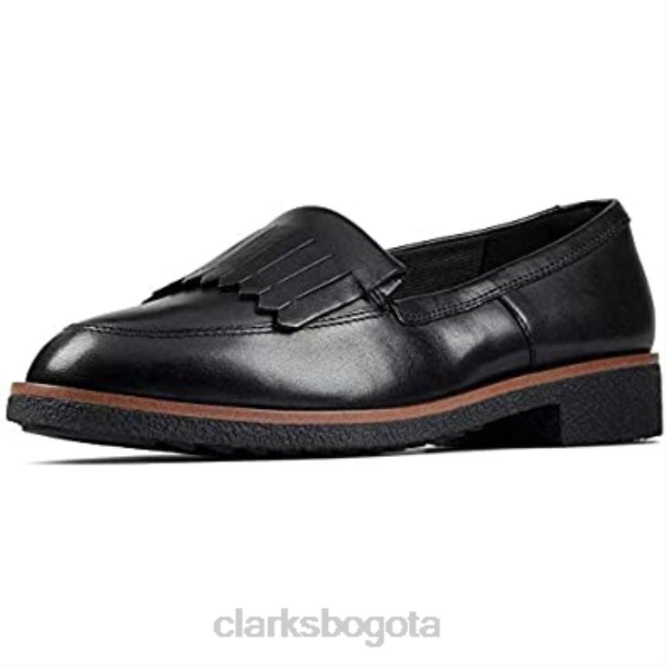 Clarks 0DX8L671 mocasines griff kilt para mujer clarks negro mujer cuero negro