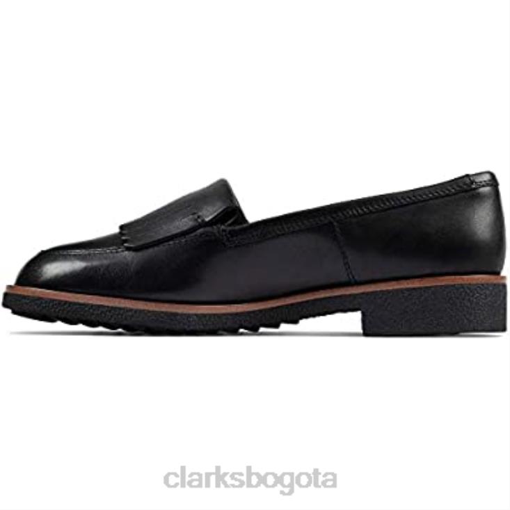 Clarks 0DX8L671 mocasines griff kilt para mujer clarks negro mujer cuero negro
