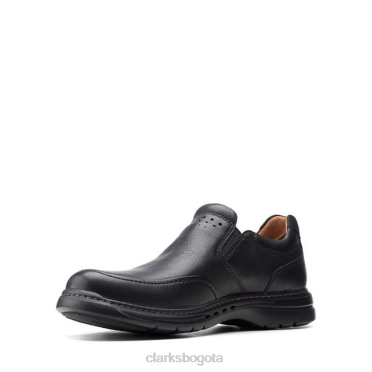 Clarks 0DX8L6722 clarks un brawley step cuero negro cuero negro hombres cuero negro