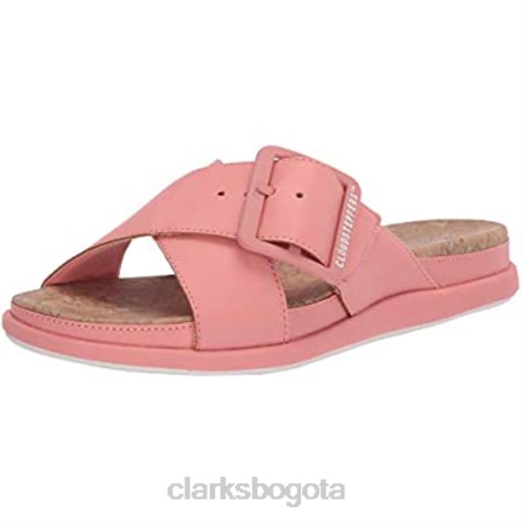 Clarks 0DX8L674 Sandalia Clarks Step June Shell Coral Sintético para mujer mujer coral sintético