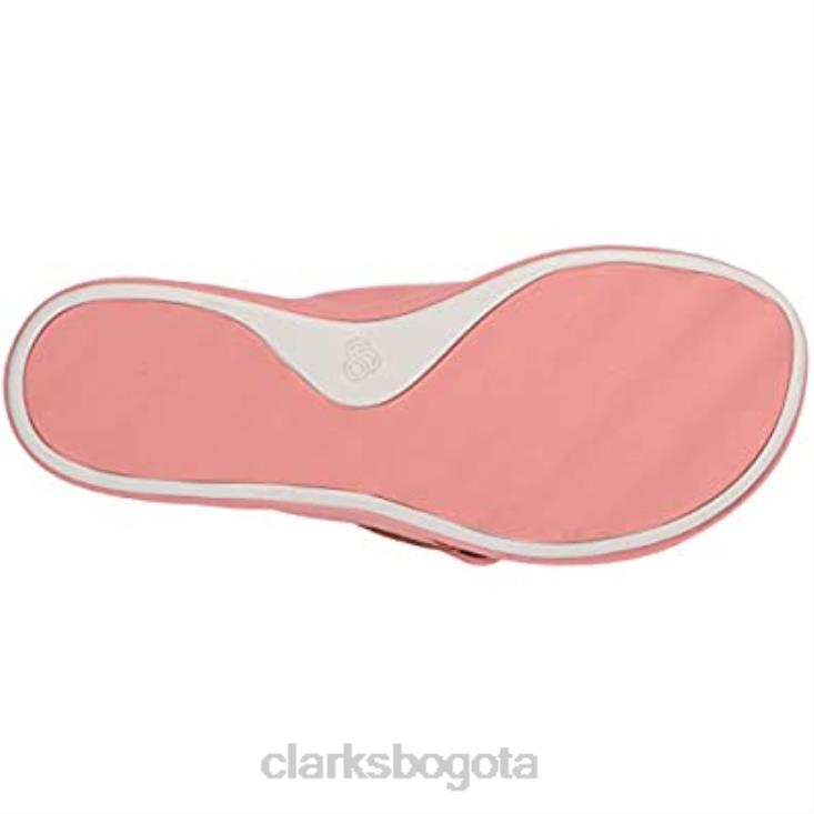 Clarks 0DX8L674 Sandalia Clarks Step June Shell Coral Sintético para mujer mujer coral sintético