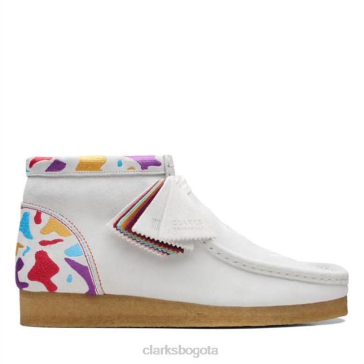 Clarks 0DX8L6773 Bota wallabee combi blanca clarks combi blanca hombres combinación blanca