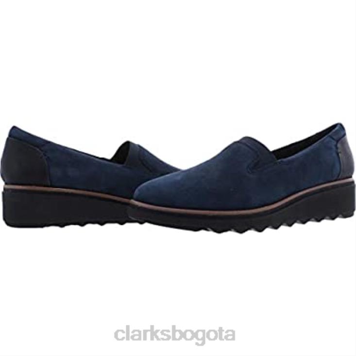 Clarks 0DX8L68 Mocasines sharon dolly de ante azul marino con ribete tostado oscuro para mujer clarks mujer ante azul marino con ribete tostado oscuro