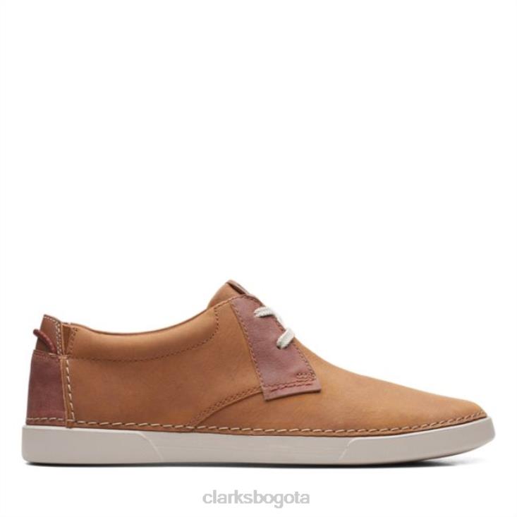 Clarks 0DX8L6803 cuero tostado clarks gereld bajo cuero tostado hombres cuero marrón