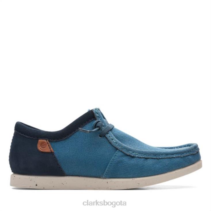 Clarks 0DX8L6825 Clarks Teal Combi Shacre Lite Moc Teal Combi hombres combinación verde azulado