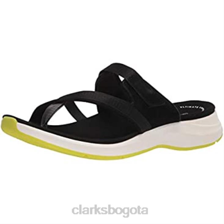 Clarks 0DX8L685 sandalia plana solan surf mujer clarks piel serraje negro mujer gamuza negra