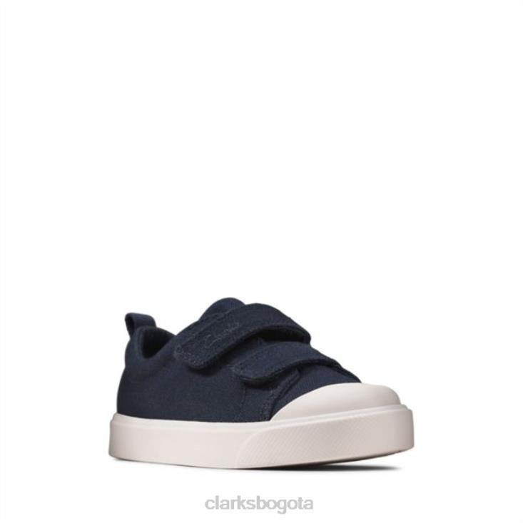 Clarks 0DX8L6851 lona azul marino clarks city bright niño lona azul marino niños lona azul marino
