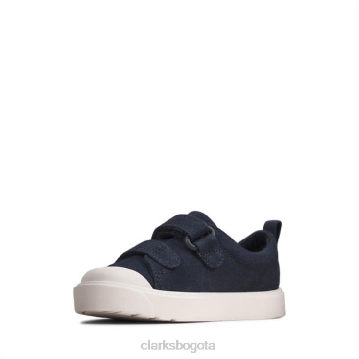 Clarks 0DX8L6851 lona azul marino clarks city bright niño lona azul marino niños lona azul marino