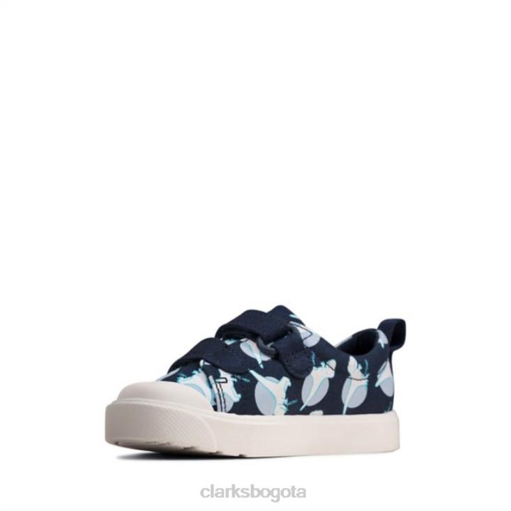 Clarks 0DX8L6852 interés de la marina ciudad brillante niño interés de la marina clarks niños interés de la marina