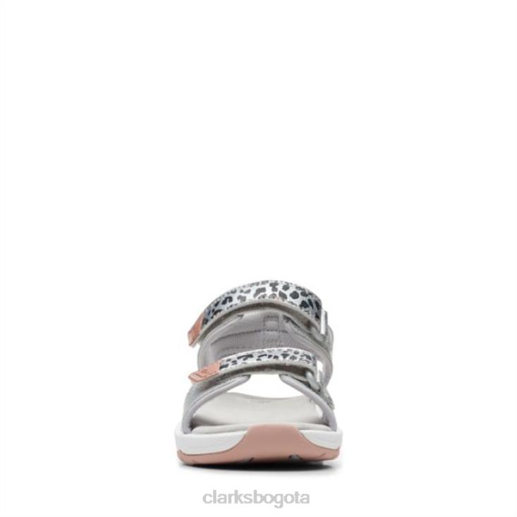 Clarks 0DX8L6859 clarks plateados c lowder print plata antigua niños plata