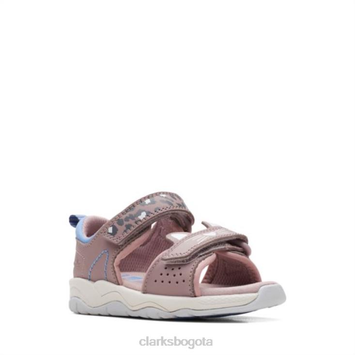 Clarks 0DX8L6862 c lowder print niño gris/rosa gris/rosa clarks niños gris/rosa