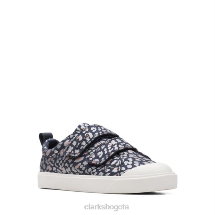 Clarks 0DX8L6863 ciudad brillante niño combinación azul marino clarks combinación azul marino niños combinación azul marino