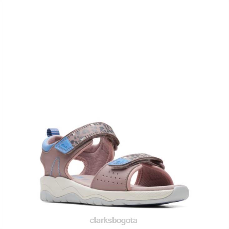 Clarks 0DX8L6869 c lowder print old gris/rosa clarks gris/rosa niños gris/rosa