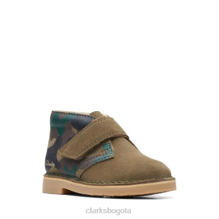 Clarks 0DX8L6884 bota desierto caqui camo 2 niño caqui camo clarks niños camuflaje caqui