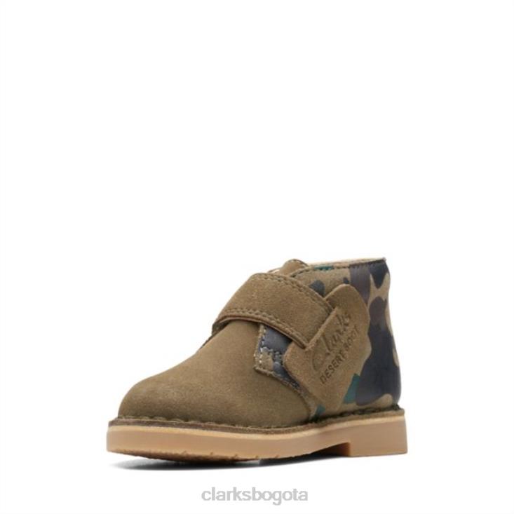 Clarks 0DX8L6884 bota desierto caqui camo 2 niño caqui camo clarks niños camuflaje caqui