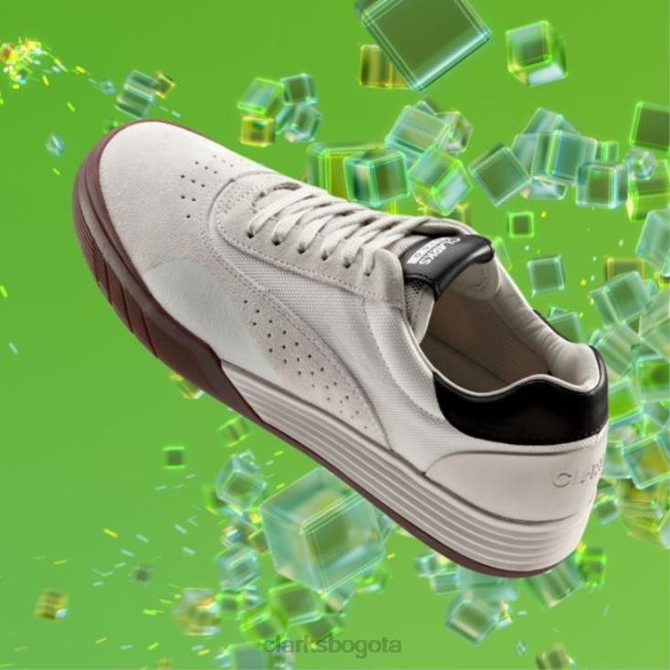 Clarks 0DX8L6887 cica juvenil off white ante clarks off white ante niños gamuza blanca