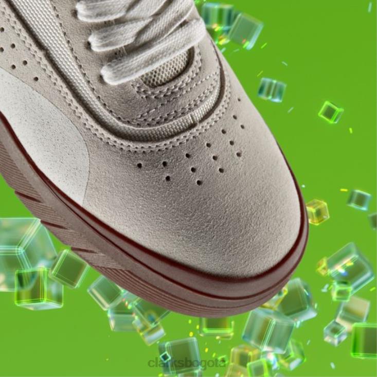 Clarks 0DX8L6887 cica juvenil off white ante clarks off white ante niños gamuza blanca