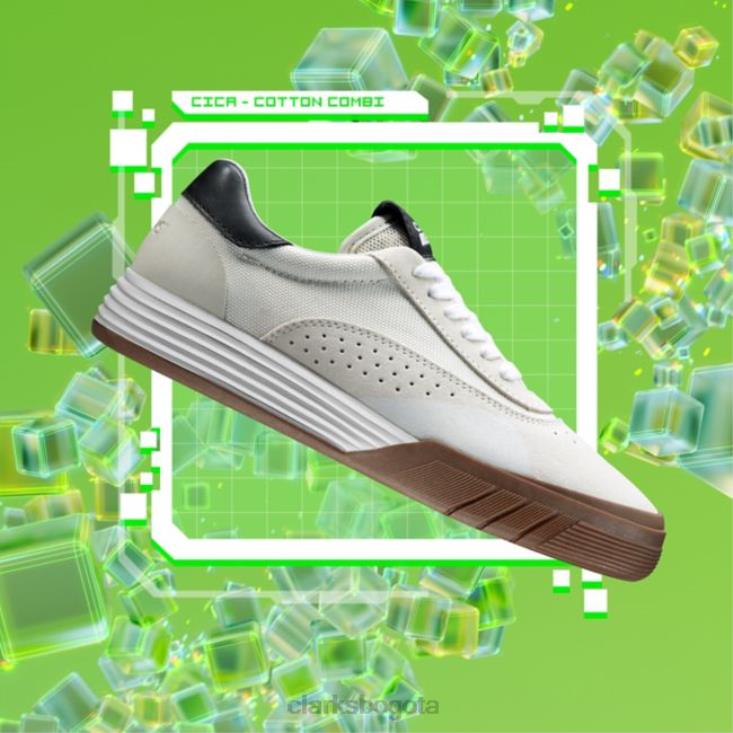 Clarks 0DX8L6887 cica juvenil off white ante clarks off white ante niños gamuza blanca