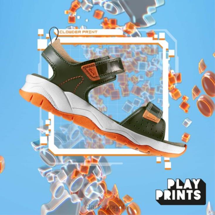 Clarks 0DX8L6889 clarks caqui combi c lowder print niño caqui combi niños combinado caqui