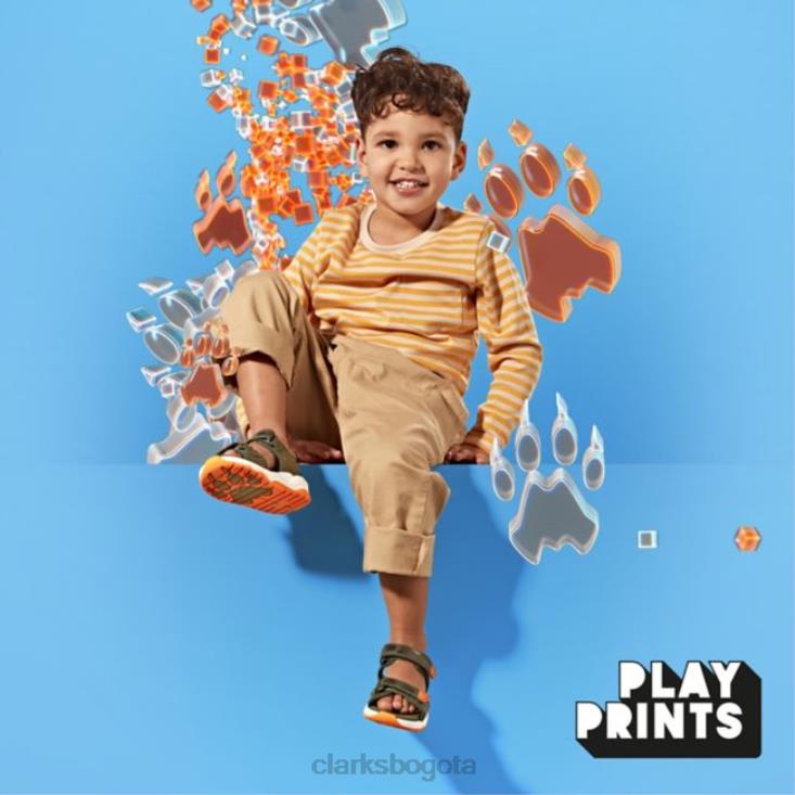 Clarks 0DX8L6889 clarks caqui combi c lowder print niño caqui combi niños combinado caqui