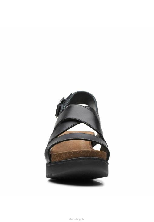 Clarks 0DX8L6911 sandalias lizby cuña cruzada clarks cuero negro unisexo cuero negro