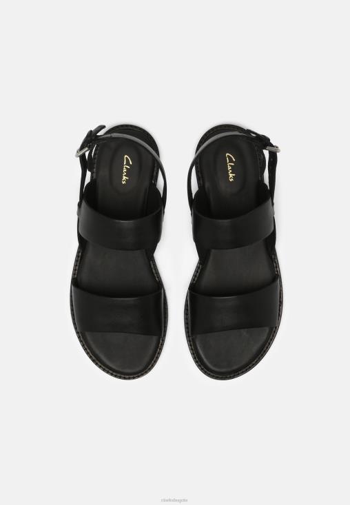 Clarks 0DX8L6912 sandalias clarks karsea negras con tiras unisexo negro