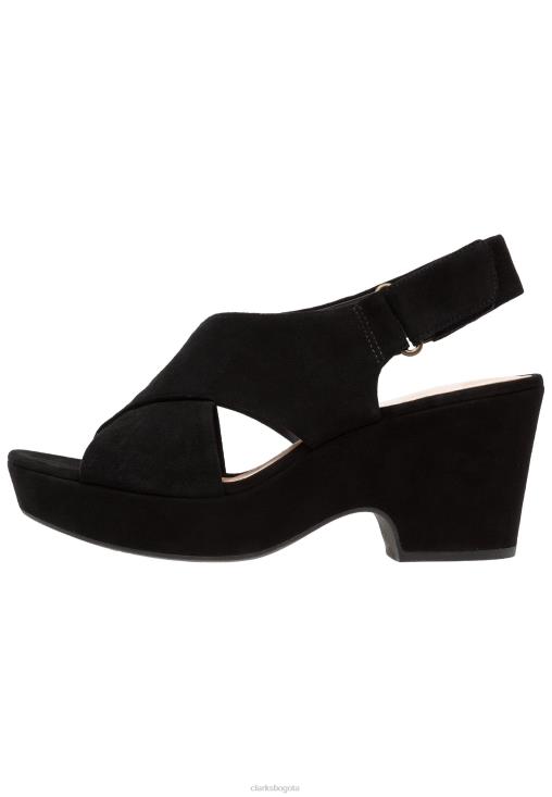 Clarks 0DX8L6915 sandalias clarks maritsa lara negras con plataforma unisexo negro