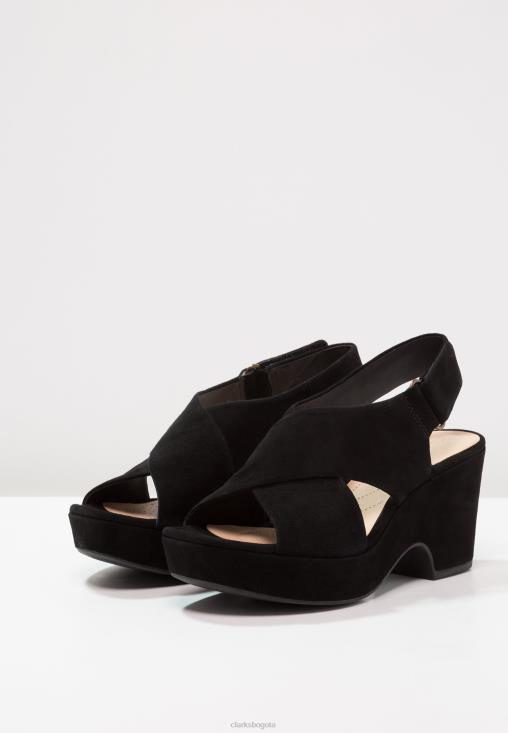 Clarks 0DX8L6915 sandalias clarks maritsa lara negras con plataforma unisexo negro