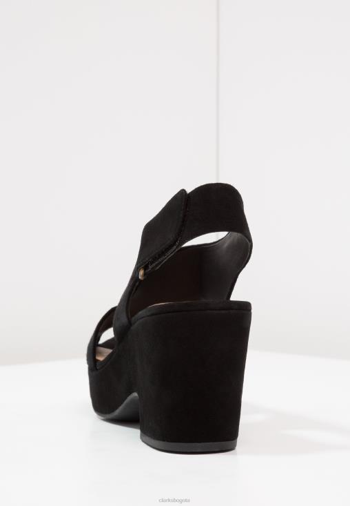 Clarks 0DX8L6915 sandalias clarks maritsa lara negras con plataforma unisexo negro