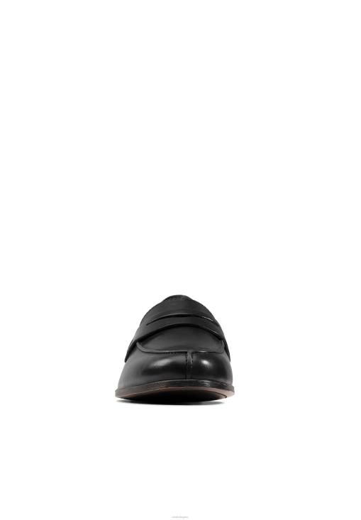 Clarks 0DX8L6942 clarks de cuero negro sin cordones unisexo cuero negro