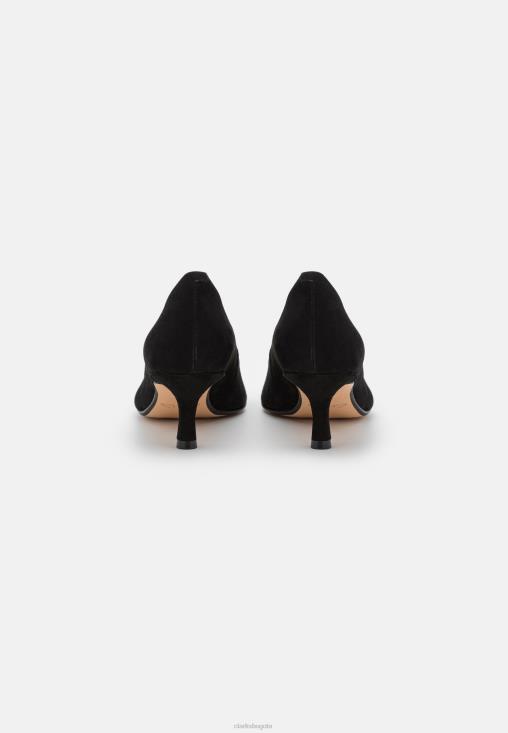 Clarks 0DX8L6959 tacones clasicos violetas clarks negro unisexo negro