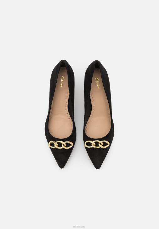 Clarks 0DX8L6959 tacones clasicos violetas clarks negro unisexo negro