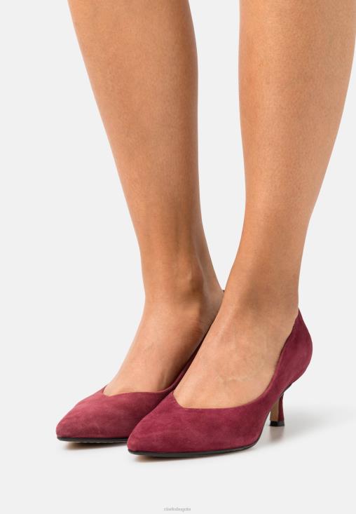 Clarks 0DX8L6969 tacones clasicos clarks vino unisexo vino