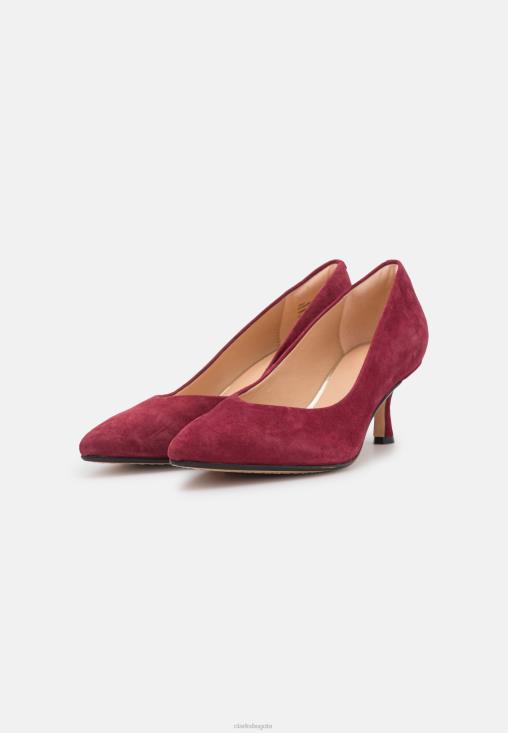 Clarks 0DX8L6969 tacones clasicos clarks vino unisexo vino