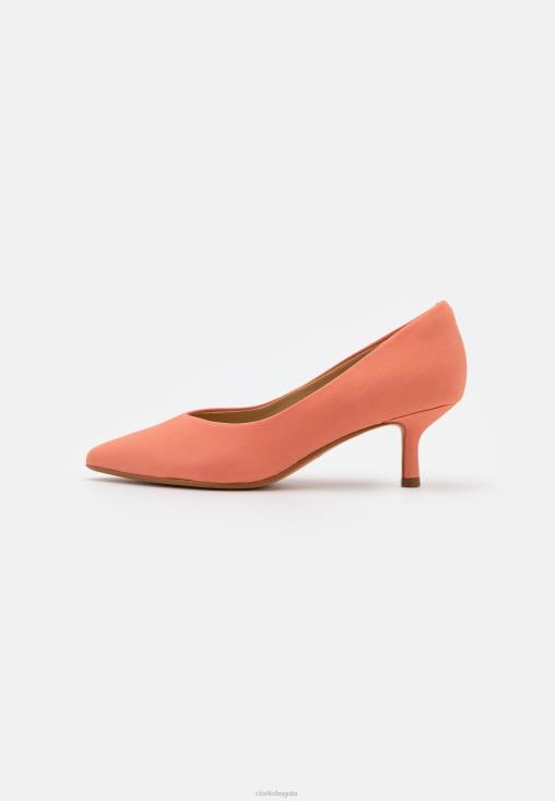 Clarks 0DX8L6970 Clarks Violet Court Tacones Clasicos Coral Claro unisexo coral claro