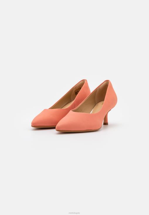 Clarks 0DX8L6970 Clarks Violet Court Tacones Clasicos Coral Claro unisexo coral claro
