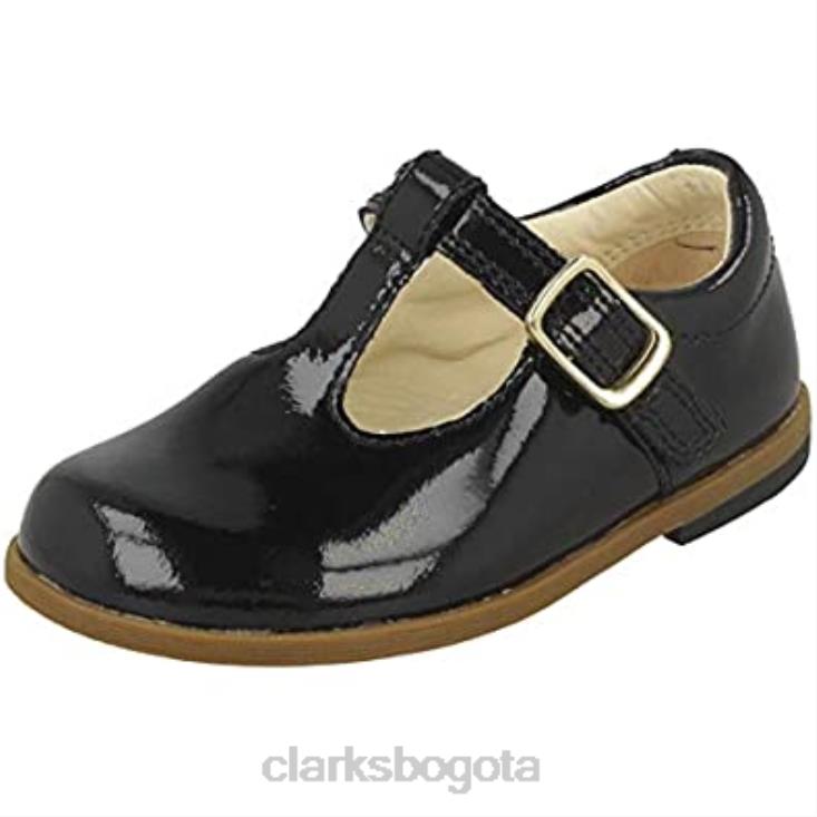 Clarks 0DX8L698 Clarks Drew Shine zapatos de cuero para niños pequeños negro negro niños negro