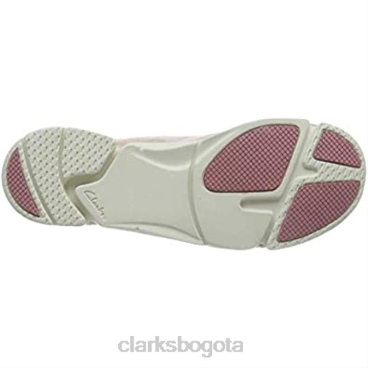 Clarks 0DX8L700 zapatilla de deporte de mujer triamelia edge de cuero rubor beige clarks mujer cuero rubor beige