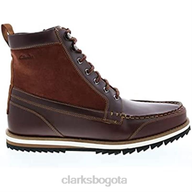 Clarks 0DX8L708 bota clarks para hombre con forro cálido durston hi de cuero tostado británico hombres cuero bronceado británico